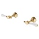 Urban Brass with Ceramic White Handle Wall Top