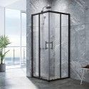 Corner Sliding Doors880-900mm Shower Screen Matt Black