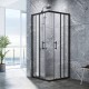 Square Corner Sliding Doors Shower Screen Matt Black