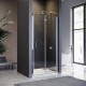 Frameless Bifold Pivot Shower Screen Door Wall to Wall Large Entry