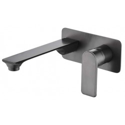 Bateau Wall Mixer With Outlet (Brushed Gun Metal)