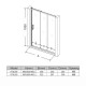 820-860mmThree Panel Sliding Shower Screen Enclosure Door