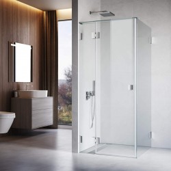 900mm Fully Frameless Shower Screen Enclosure Silver