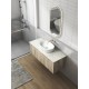 Cadel Matte White Pill Above Counter Basin With V Groove Surface