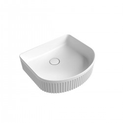 Cyrus Matte White Arch Above Counter Basin With V Groove Surface 