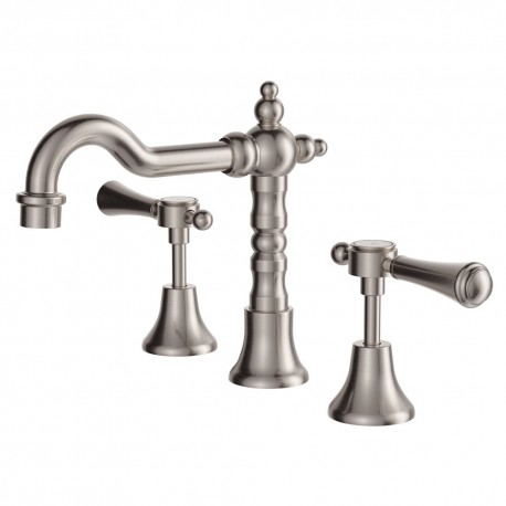 Lillian Lever Basin Set, Brushed Nickel