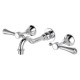 Lillian Lever Basin/Bath Wall Set, Chrome