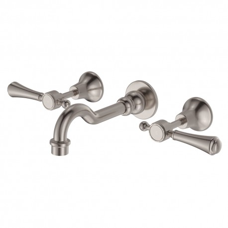 Lillian Lever Basin/Bath Wall Set, Brushed Nickel