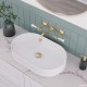 Lillian Lever Basin/Bath Wall Set, Urban Brass with Ceramic White Handle