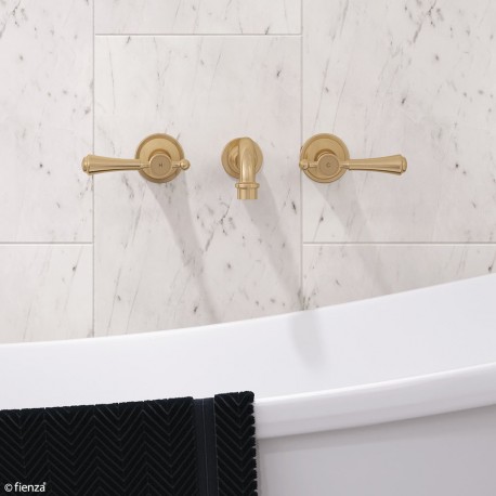 Lillian Lever Basin/Bath Wall Set, Urban Brass