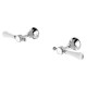 Lillian Lever Wall Top Assemblies, Chrome with Ceramic White Handle