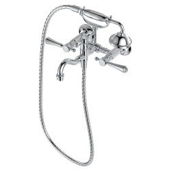 Lillian Lever Exposed Bath Tap Set with Hand Shower, Chrome