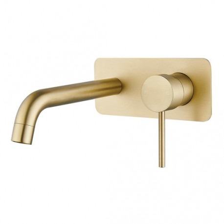 Ideal Wall Mixer With Outlet (Brushed Gold)