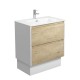 Joli Amato 750 Scandi Oak Vanity On Kick, Satin White Panels