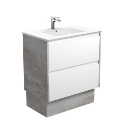 Dolce Amato 750 Satin White Vanity On Kick, Industrial Panels