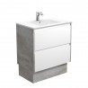 Dolce Amato 750 Satin White Vanity On Kick, Industrial Panels