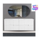 Elena Series White Wall Hung Vanity Set With StoneTop& Undermount Basin