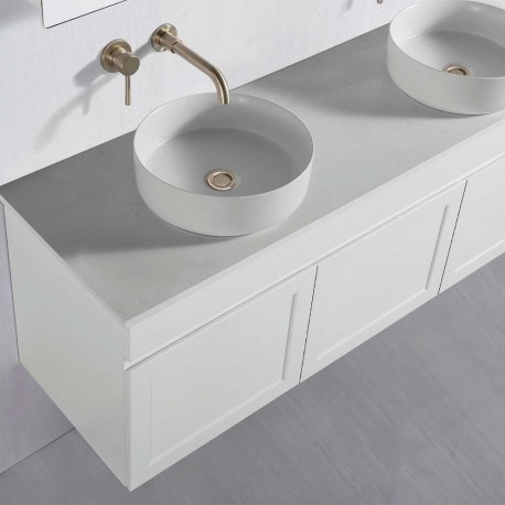 Paris Series White Wall Hung VanitySet With Stone Top