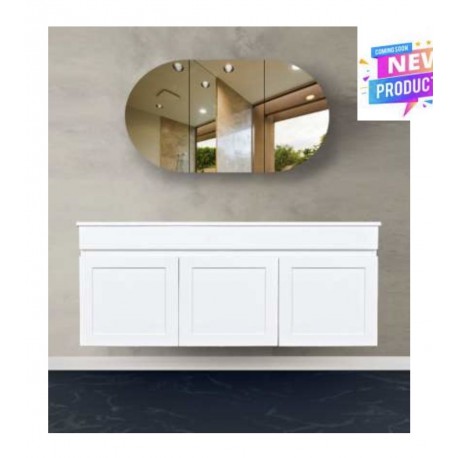 Paris Series White Wall Hung VanitySet With Ceramic Slimline Top