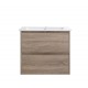 Mina Collection Timber Colour Wall Hung Vanity Set With Ceramic Slimline Top