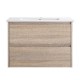 Mina Collection Timber Colour Wall Hung Vanity Set With Ceramic Slimline Top