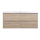 Mina Collection Timber Colour Wall Hung Vanity Set With Ceramic Slimline Top