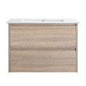 Mina Collection Timber Colour Wall Hung Vanity Set With Stone Top