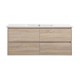 Mina Collection Timber Colour Wall Hung Vanity Set With Stone Top&Undermount Basin