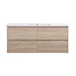 Mina Collection Timber Colour Wall Hung Vanity Set With Stone Top&Undermount Basin