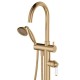 Eleanor Floor Mixer & Shower, Urban Brass / Ceramic