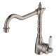 Eleanor Shepherds Crook Sink Mixer, Matte Black / Ceramic