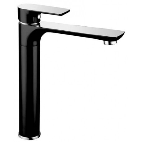 Sleek High Basin Mixer (Black / Chrome)