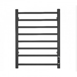  Matte Black Heated Towel Rail With Timer700mm(H)*600mm(W)