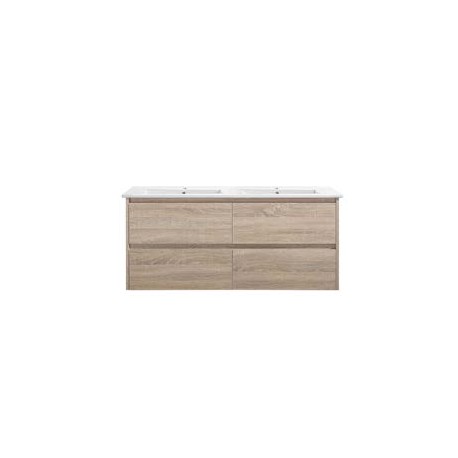 Mina Collection Natural Timber  Colour Wall Hung Vanity Set With Stone Top&Undermount Basin