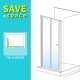  960-1000mm Semi-Frameless Bifold Pivot Shower Screen Door Wall to Wall Large Entry