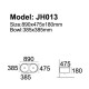 Round Double Bowl Sink JH013 line drawing