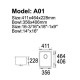 Square Kitchen Sink A01 LINE DRAWING